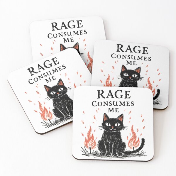 Item preview, Rage Consumes Me Black Cat designed and sold by LunaMagicStudio.