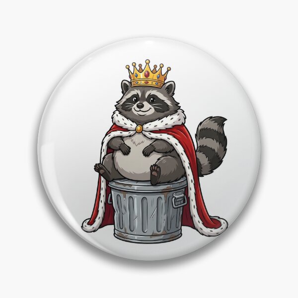 Item preview, Funny Raccoon King on Trash Can Throne designed and sold by Kvarny.