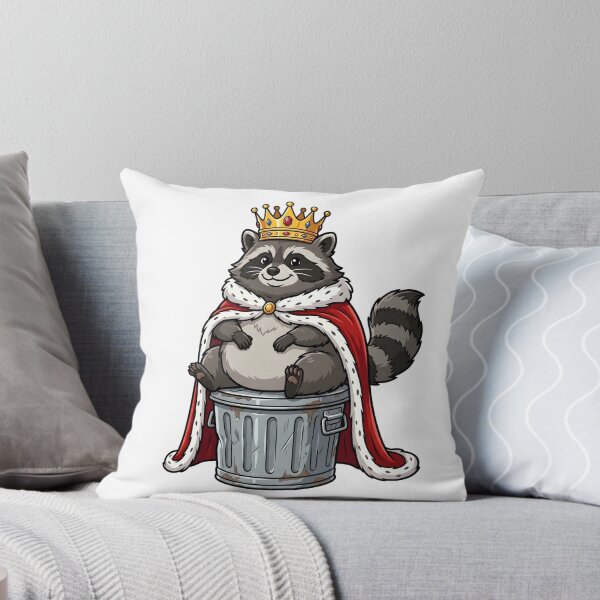 Item preview, Funny Raccoon King on Trash Can Throne designed and sold by Kvarny.