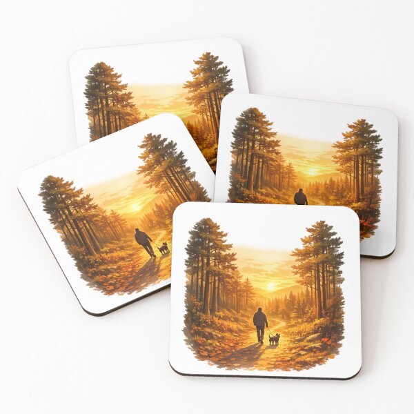 Item preview, Just One More Walk Dog Lover Sunset Forest Path – Peaceful Nature Walk With Dog Aesthetic Design designed and sold by ArtWaveStudio8.
