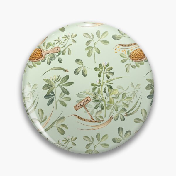 Item preview, Fenugreek Leaves and Seeds Pattern on Green designed and sold by Flowersforbear.