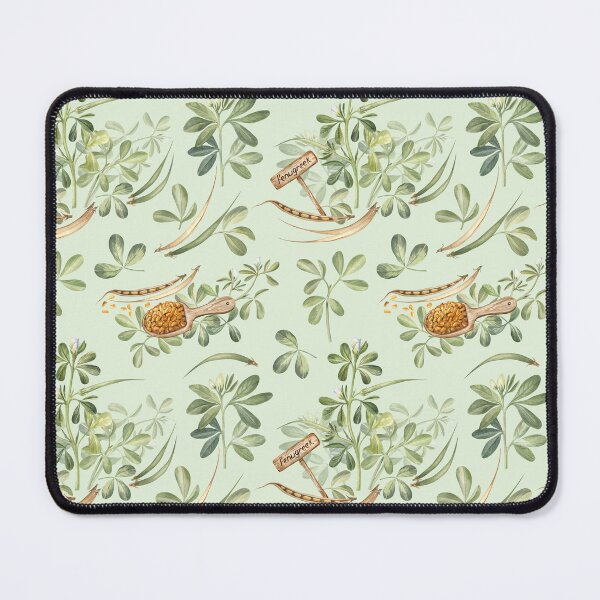Item preview, Fenugreek Leaves and Seeds Pattern on Green designed and sold by Flowersforbear.