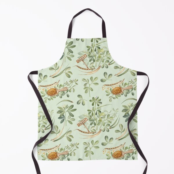 Item preview, Fenugreek Leaves and Seeds Pattern on Green designed and sold by Flowersforbear.