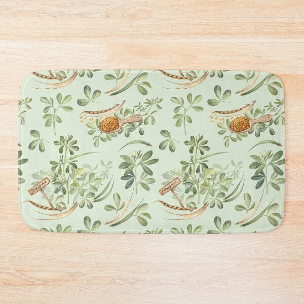 Item preview, Fenugreek Leaves and Seeds Pattern on Green designed and sold by Flowersforbear.