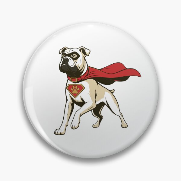 Item preview, American Bulldog Superhero Illustration – Cute Bulldog in Superhero Costume Cartoon designed and sold by Hansani Nuwanmini Jayawickrama.