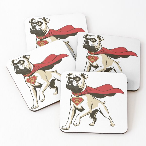 Item preview, American Bulldog Superhero Illustration – Cute Bulldog in Superhero Costume Cartoon designed and sold by Hansani Nuwanmini Jayawickrama.