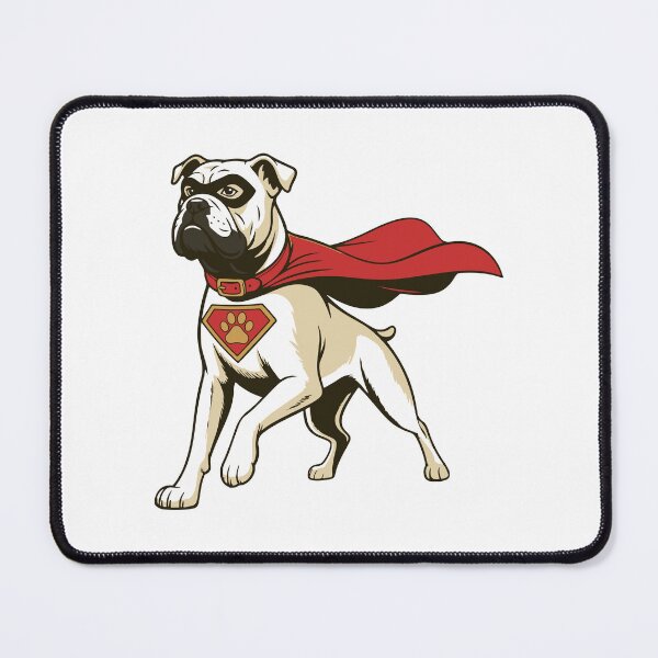 Item preview, American Bulldog Superhero Illustration – Cute Bulldog in Superhero Costume Cartoon designed and sold by Hansani Nuwanmini Jayawickrama.