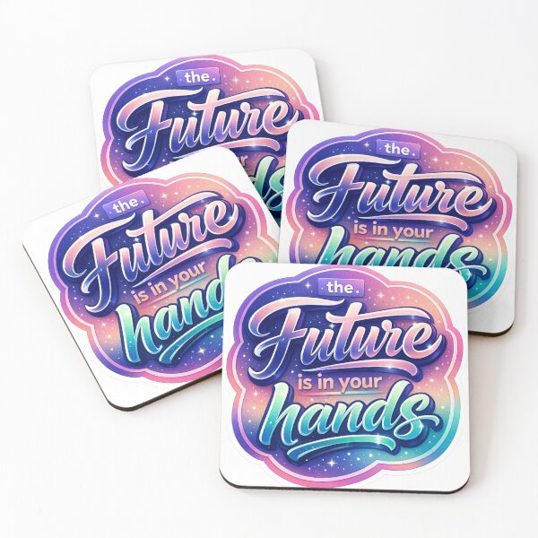 Item preview, Modern Gradient Sticker "the Future is in your hands" – Motivational Vector Art designed and sold by ARTCREATESHOP.