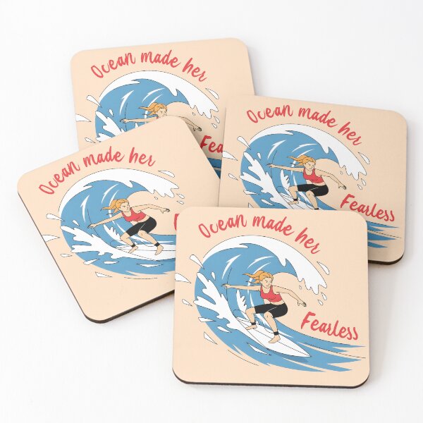 Item preview, Ocean Made Her Fearless – Female Surfer Illustration designed and sold by Sea Gem.
