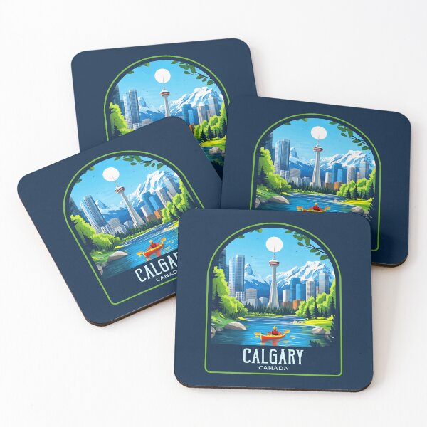 Item preview, Calgary Vintage Travel Illustration designed and sold by HomeLivingCo.