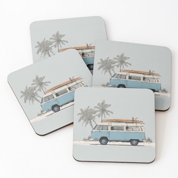 Item preview, Surf van parked near palm trees designed and sold by anytka.