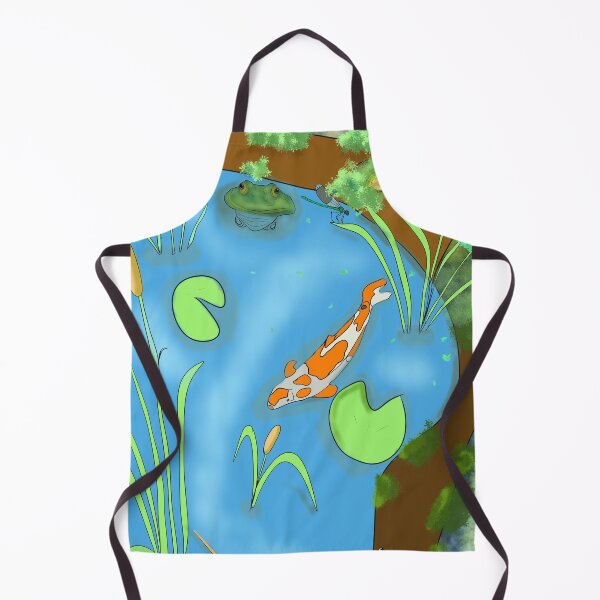 Item preview, Cozy Pond Ecosystem Illustration – Koi, Frogs & Forest Animals” designed and sold by Giesearthouse.