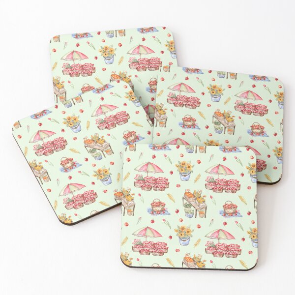 Item preview, Farmers Market Summer Pattern on Green designed and sold by Flowersforbear.