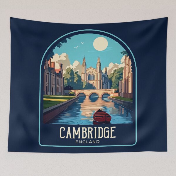 Item preview, Cambridge Vintage Travel Illustration designed and sold by HomeLivingCo.