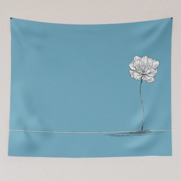 Item preview, Lonely flower on blue designed and sold by anytka.