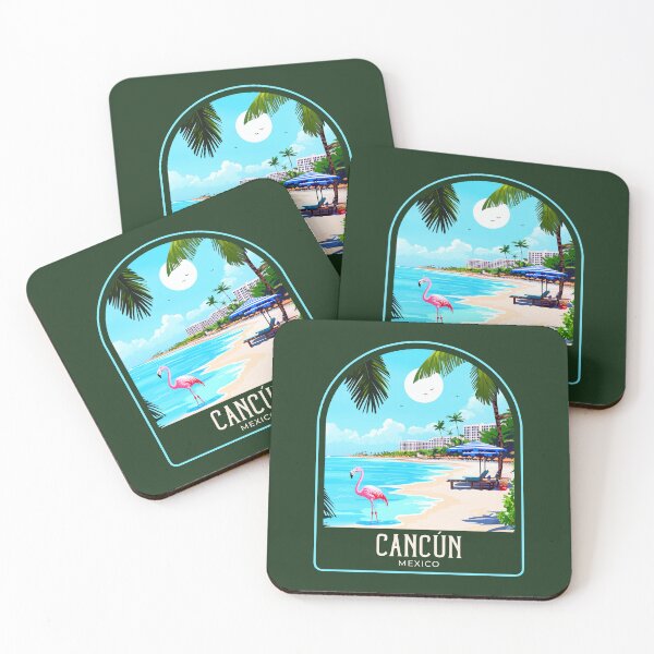 Item preview, Cancún Vintage Travel Illustration designed and sold by HomeLivingCo.