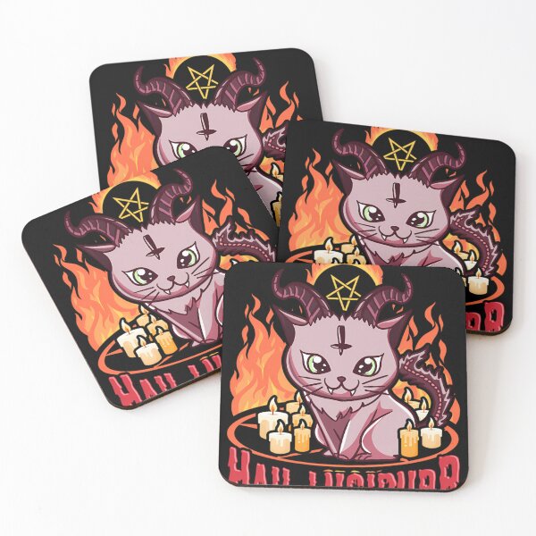 Item preview, Cute & Funny Satanic Hail Lucipurr Rainbow Goth Kitten  designed and sold by BoothBoxx Merch.