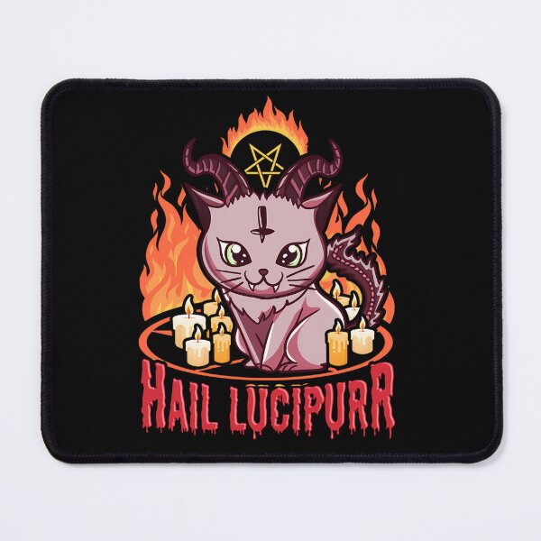 Item preview, Cute & Funny Satanic Hail Lucipurr Rainbow Goth Kitten  designed and sold by BoothBoxx Merch.