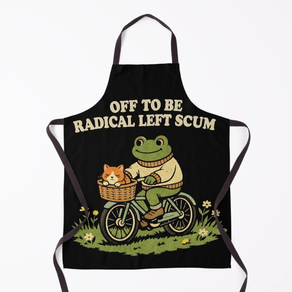 Item preview, Off To Be Radical Left Scum , Frog and Cat In Bicycle Resistance funny political memes designed and sold by will freed18.