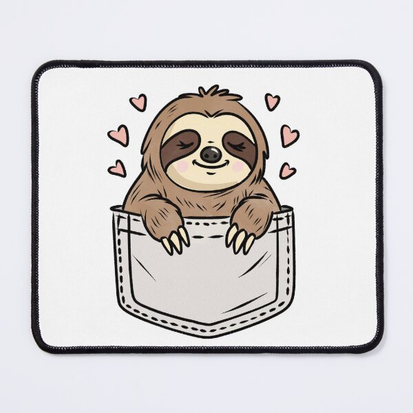 Item preview, Cute Sloth in Pocket T-Shirt – Kawaii Pocket Sloth with Hearts – Adorable Sloth Lover Gift designed and sold by SimoesArtistry.