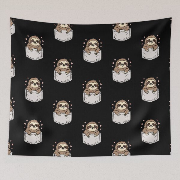 Item preview, Cute Sloth in Pocket T-Shirt – Kawaii Pocket Sloth with Hearts – Adorable Sloth Lover Gift designed and sold by SimoesArtistry.