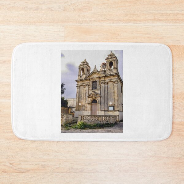 Item preview, Historic Stone Church Facade With Twin Bell Towers and Ornate Baroque Architecture Exterior designed and sold by Nmallia.