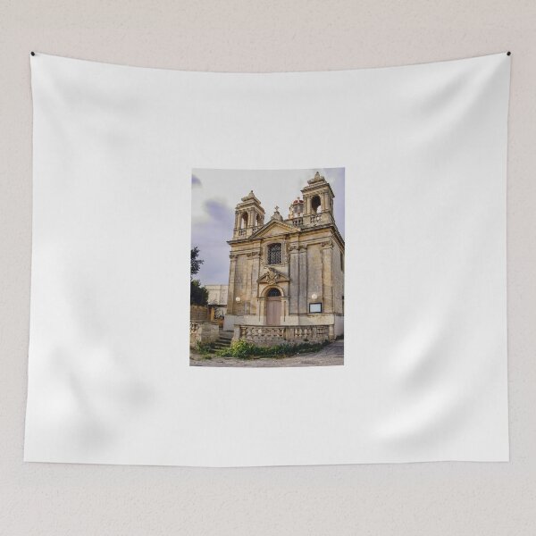 Item preview, Historic Stone Church Facade With Twin Bell Towers and Ornate Baroque Architecture Exterior designed and sold by Nmallia.