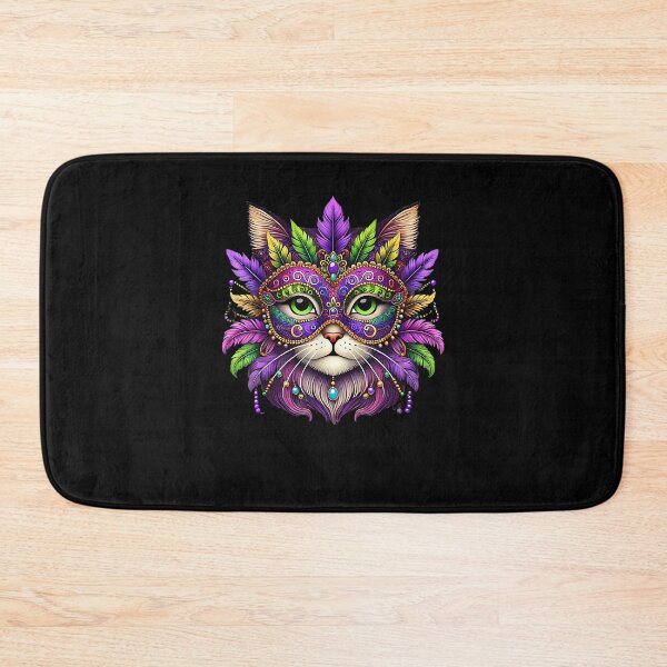 Item preview, Funny Cat Wearing Mardi Gras Mask designed and sold by Goleon12.