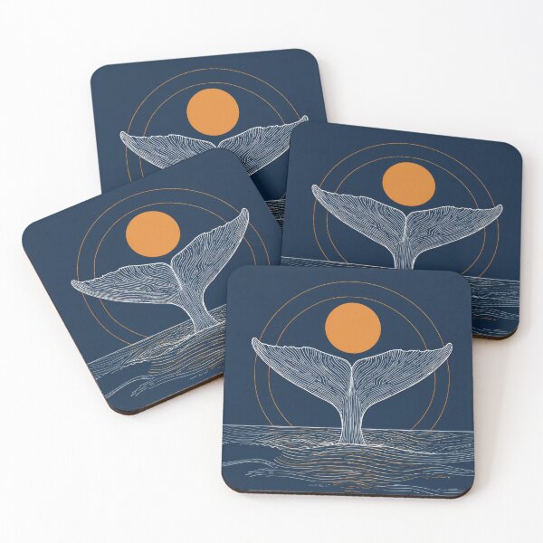 Item preview, Whale tail rises in ocean at sunset designed and sold by anytka.