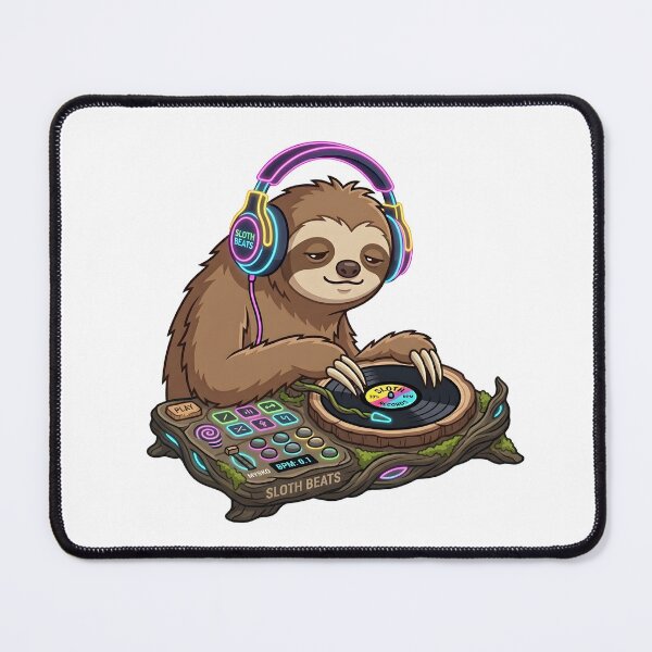 Item preview, Slowest DJ Ever Sleepy Sloth on Turntable designed and sold by Kvarny.
