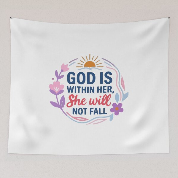 Item preview, God Is Within Her She Will Not Fall Inspirational Christian Quote designed and sold by stylishdzign.