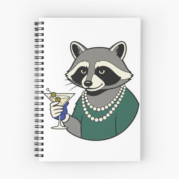 Item preview, Fancy Raccoon with Pearls Martini - Posh Trash Panda Vintage Art designed and sold by LaurannaDesign.
