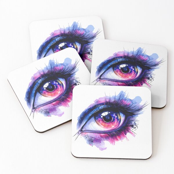Item preview, Cosmic Galaxy Eye Watercolor - Surreal Neon Fantasy Art Print designed and sold by DesignArtist.ia.