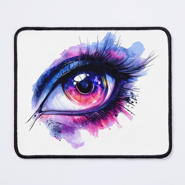 Item preview, Cosmic Galaxy Eye Watercolor - Surreal Neon Fantasy Art Print designed and sold by DesignArtist.ia.