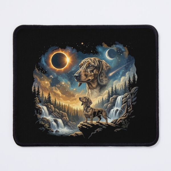 Item preview, Dachshund Howling to The Moon Vintage 90s Retro Dog Art designed and sold by BOUCHERIT amine.
