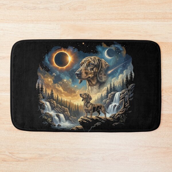 Item preview, Dachshund Howling to The Moon Vintage 90s Retro Dog Art designed and sold by BOUCHERIT amine.