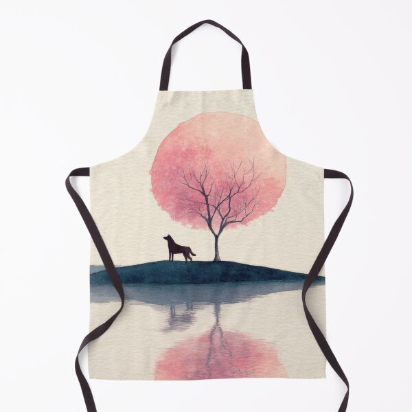 Item preview, Wolf stands near tree under pink sun designed and sold by anytka.
