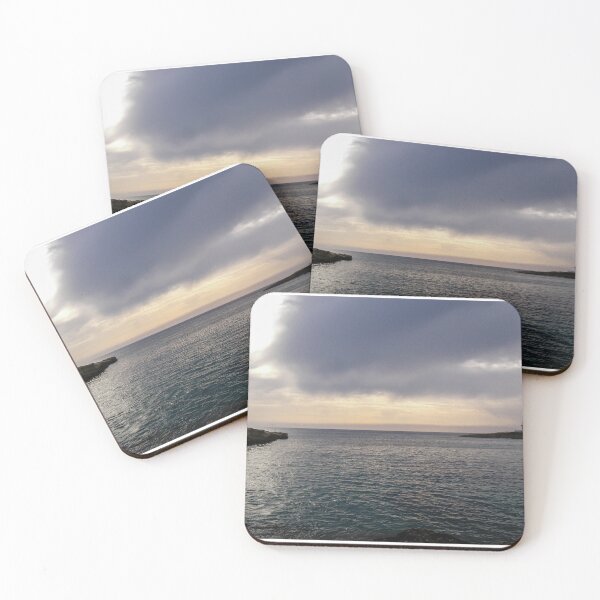 Item preview, Moody Seaside Sunset Over Calm Sea With Cloudy Sky And Rocky Coastline At Dusk designed and sold by Nmallia.