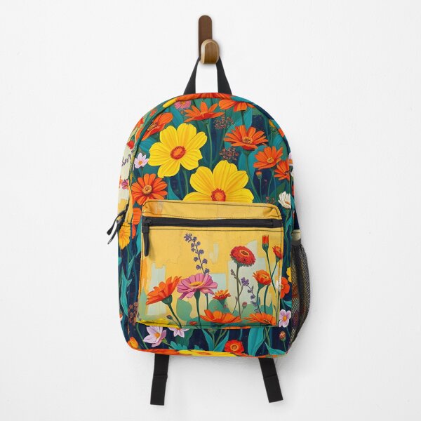 Item preview, Stylized Wildflower Border - Teal & Orange Floral designed and sold by DW-AiRT.
