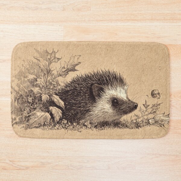 Item preview, Hedgehog exploring a forest area designed and sold by anytka.