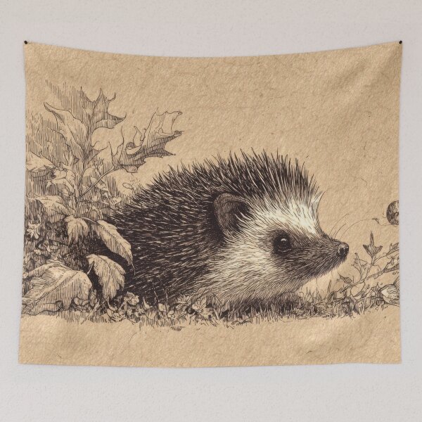 Item preview, Hedgehog exploring a forest area designed and sold by anytka.