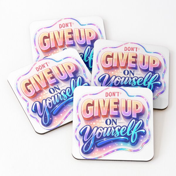 Item preview, "Don't Give Up on Yourself" – Warm Gradient Self-Love Motivational Sticker Art designed and sold by ARTCREATESHOP.