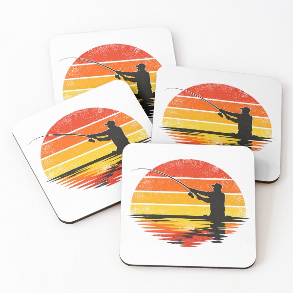 Item preview, Retro Sunset Fisherman Casting Silhouette Vintage Fishing Graphic designed and sold by ZEBBEDE - Minimal Streetwear .