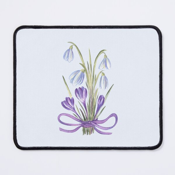 Item preview, Snowdrops and Crocuses Watercolor Bouquet designed and sold by Flowersforbear.