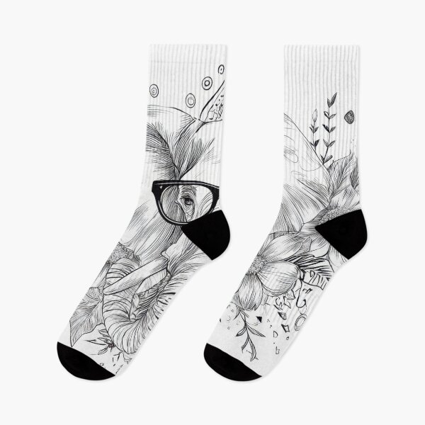 Item preview, Elephant with glasses and flowers designed and sold by anytka.
