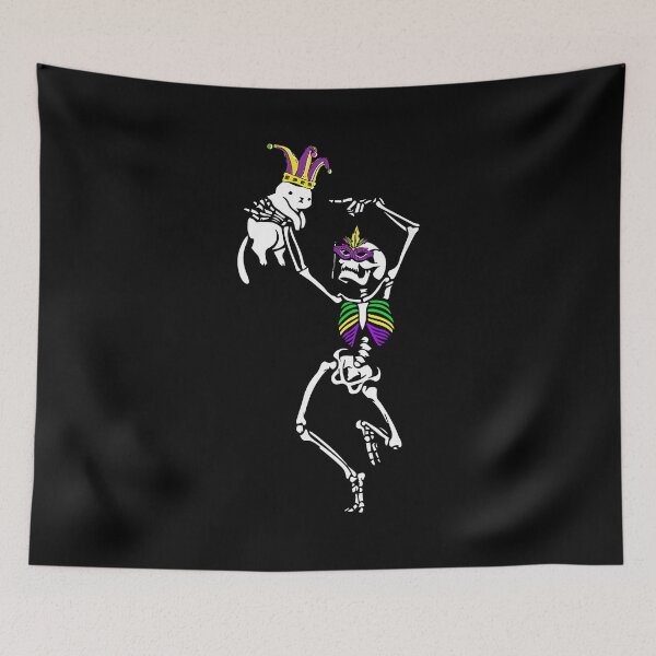 Item preview, Jester Skeleton Dancing Cat Mardi Gras Mask Parade Men Women Girls Kids designed and sold by Goleon12.