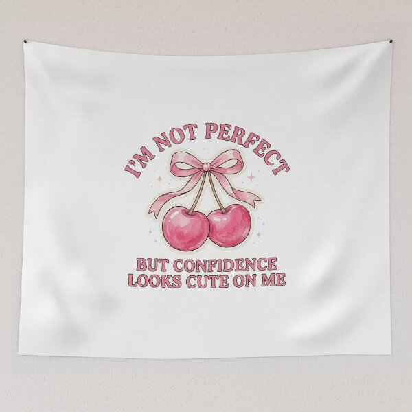 Item preview, Confidence Looks Cute on Me – Pink Cherry Coquette  designed and sold by NikieesCreation.