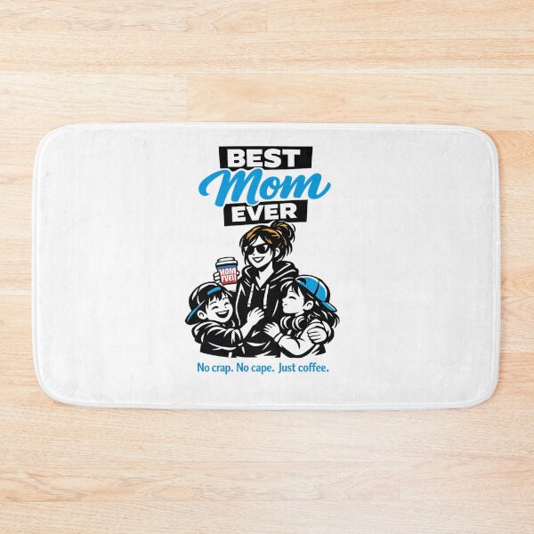 Item preview, Best Mom Ever -  No crap.  No cape. Just coffee (Blue edition) designed and sold by Teacuppupdesign.