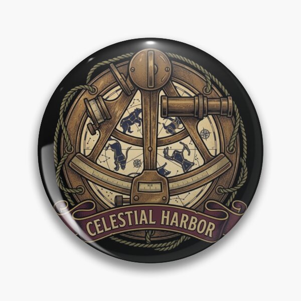 Item preview, Celestial Harbor – Nautical Astronomy Emblem Design designed and sold by Dogandesighn.