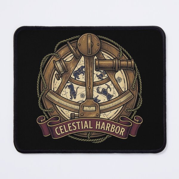 Item preview, Celestial Harbor – Nautical Astronomy Emblem Design designed and sold by Dogandesighn.